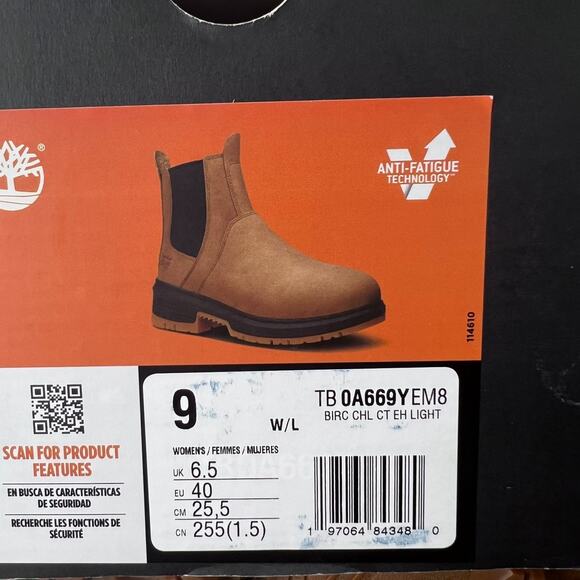 Timberland PRO Birchline Chelsea Composite Toe Work Boots Brown Womens Size 9W - Picture 10 of 10